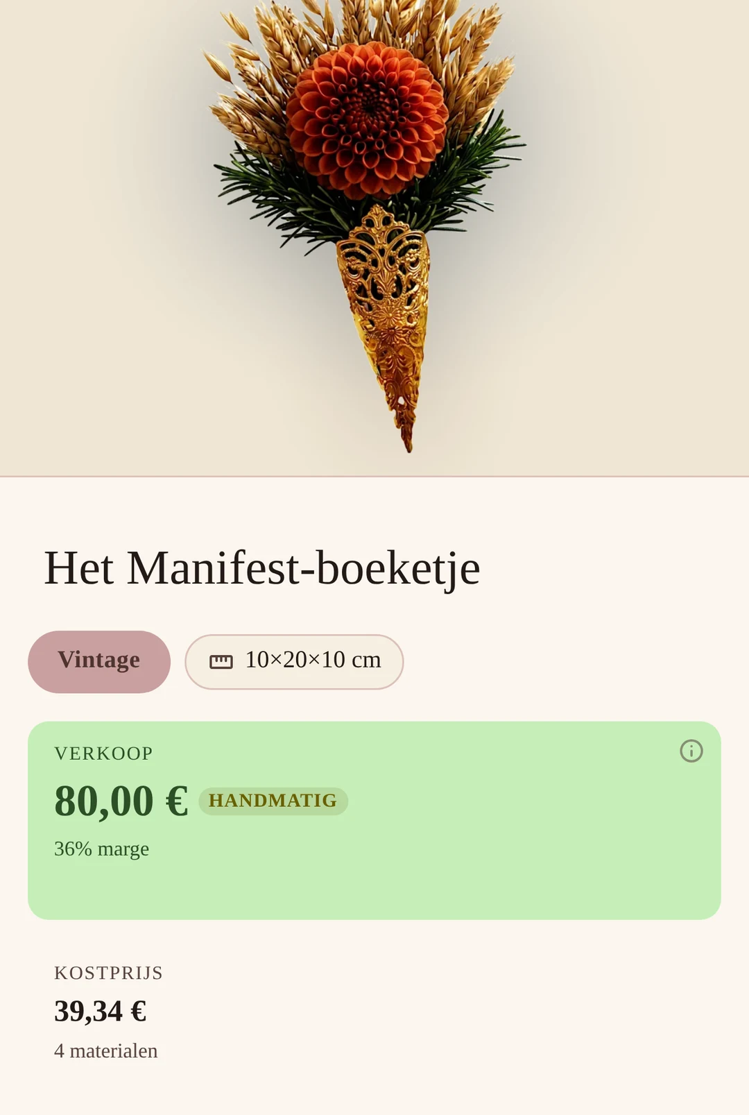 Bloompath-recepteditor met het ontwerp van een bloemarrangement