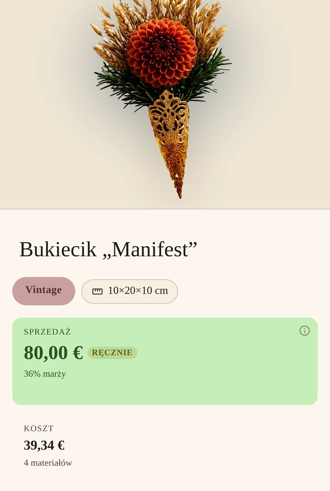 Edytor przepisów Bloompath z projektem kompozycji florystycznej